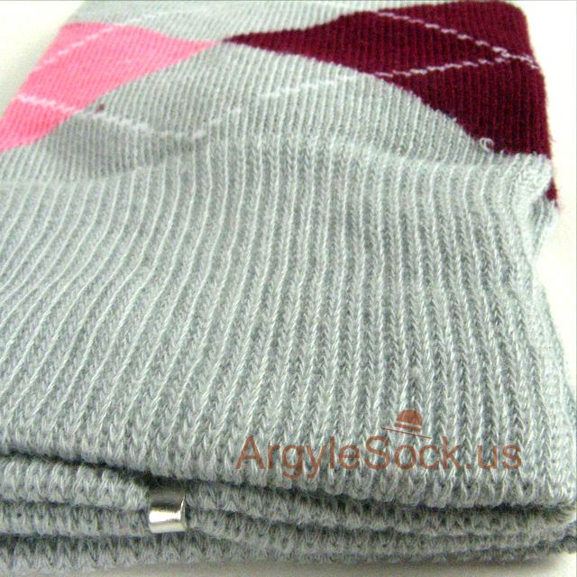 silver pink maroon(burgundy) men's socks