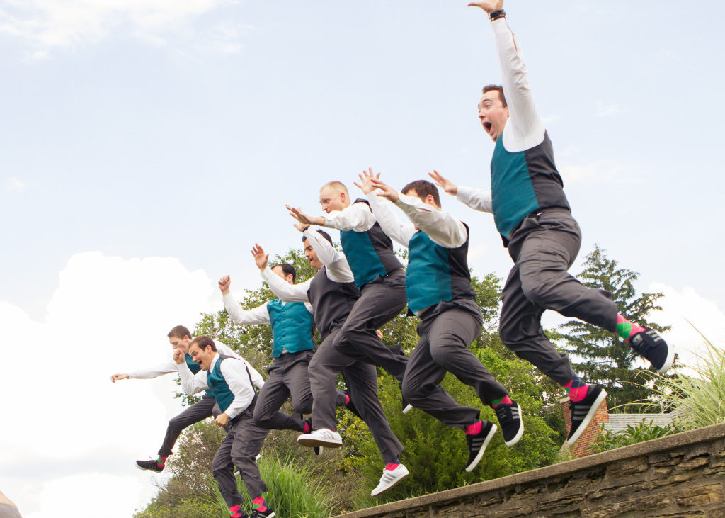 groomsmen and hot pink navy green argyle socks picture