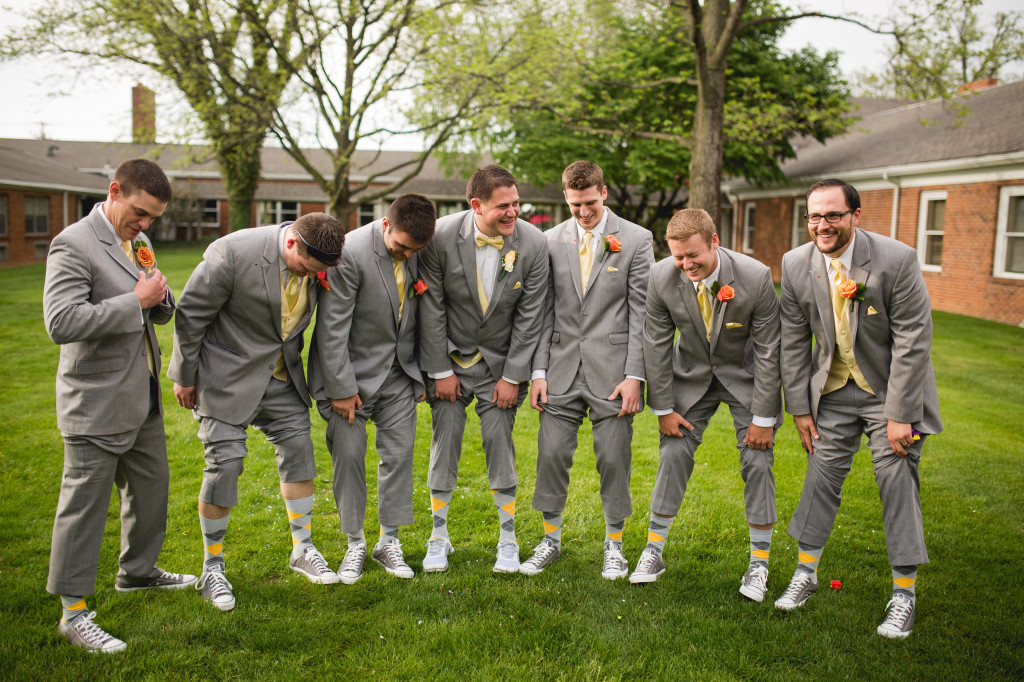 gray grey yellow wedding socks