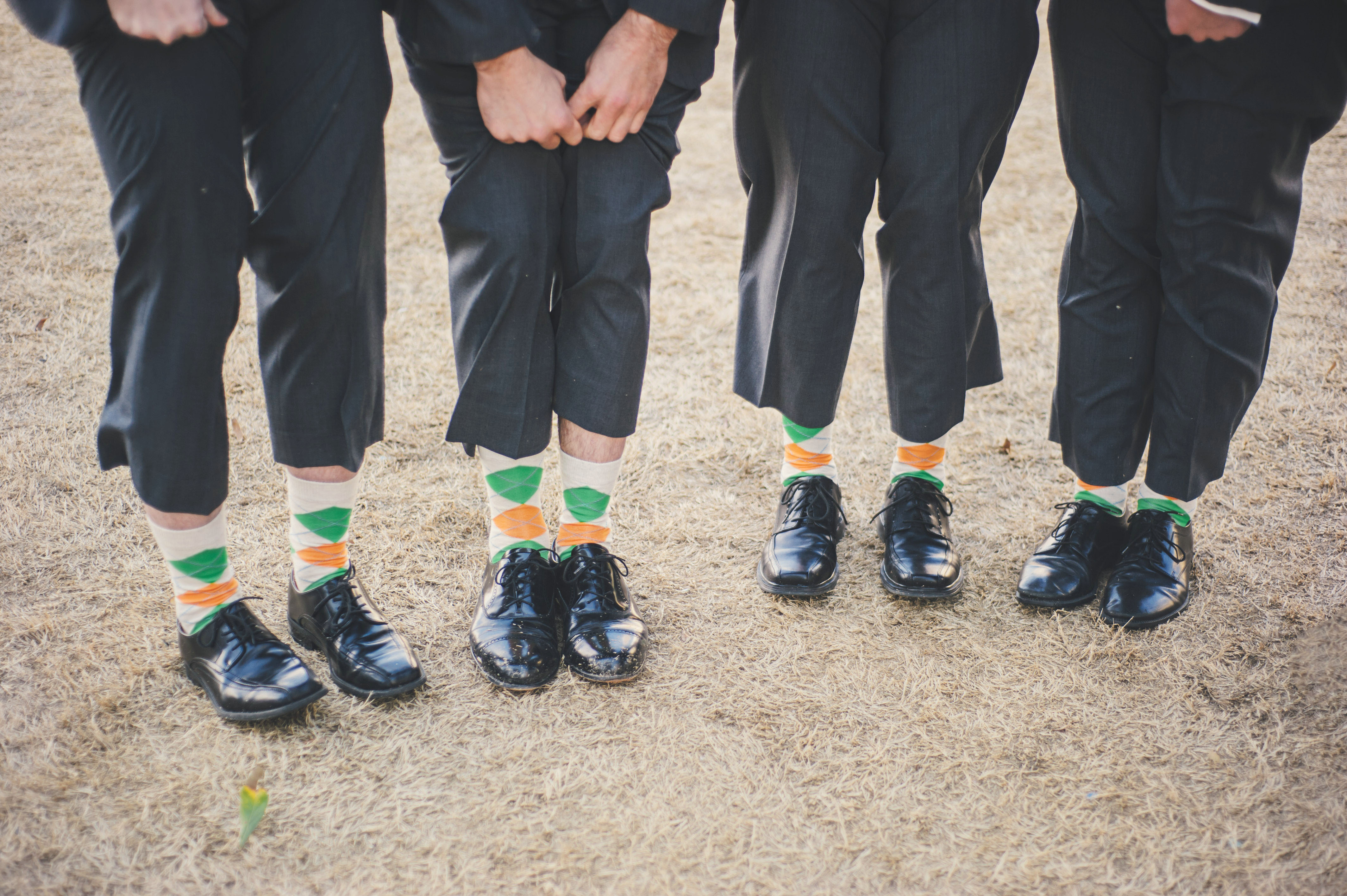  green_orange_socks_for_wedding