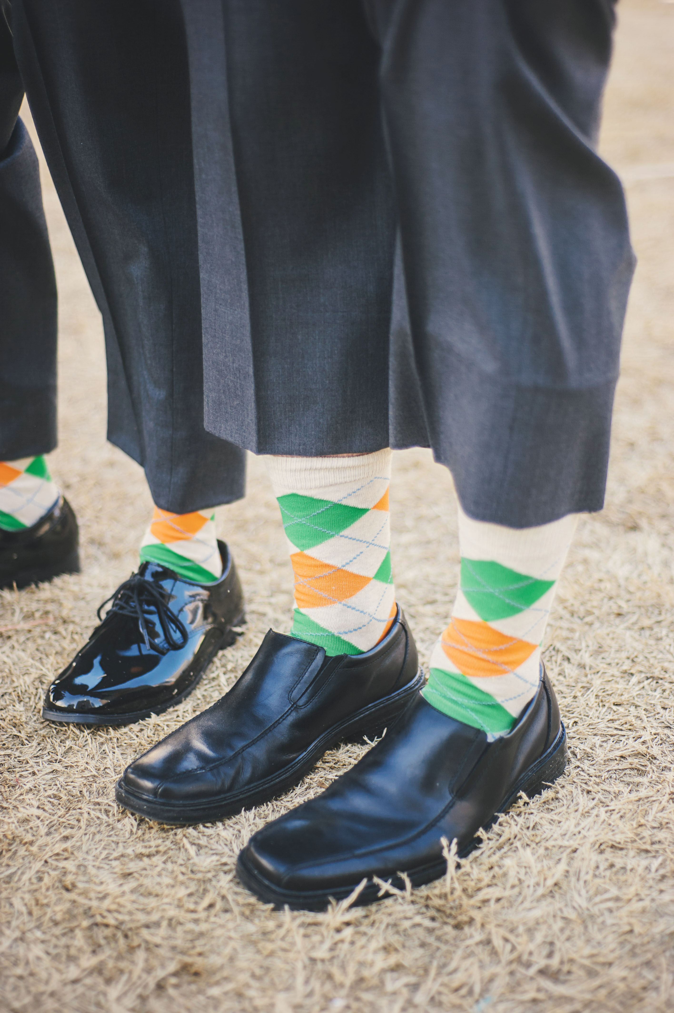 green_orange_white_mens_socks