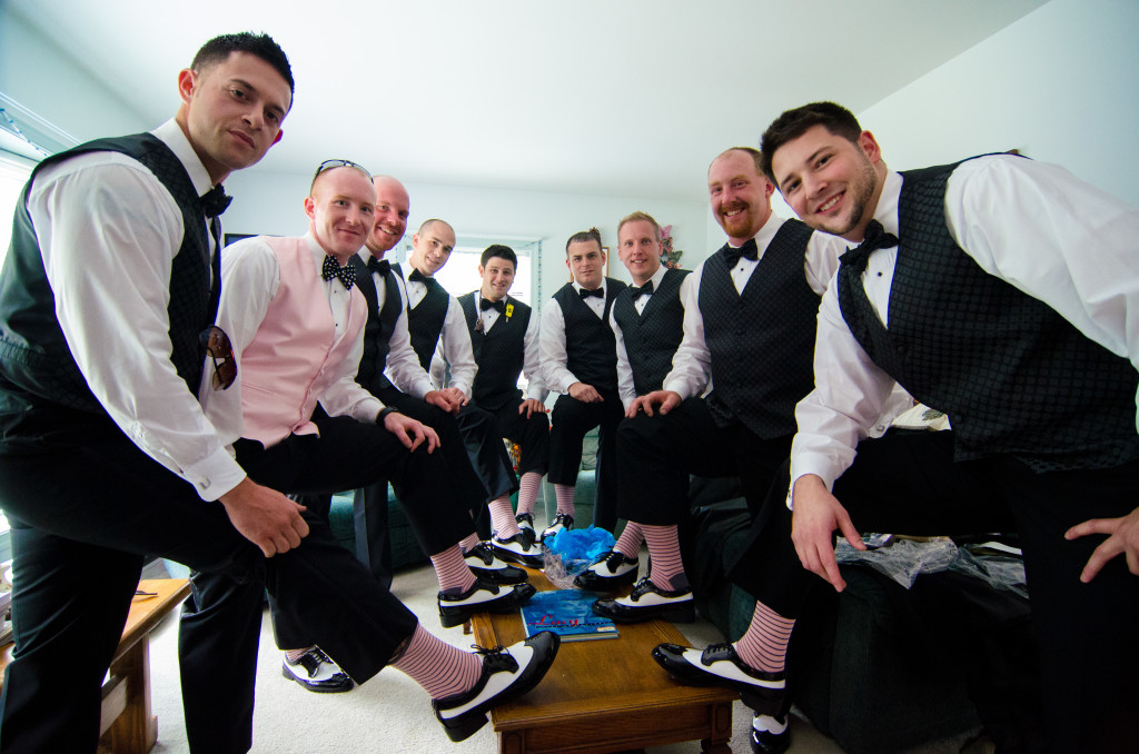 groomsmen pink socks