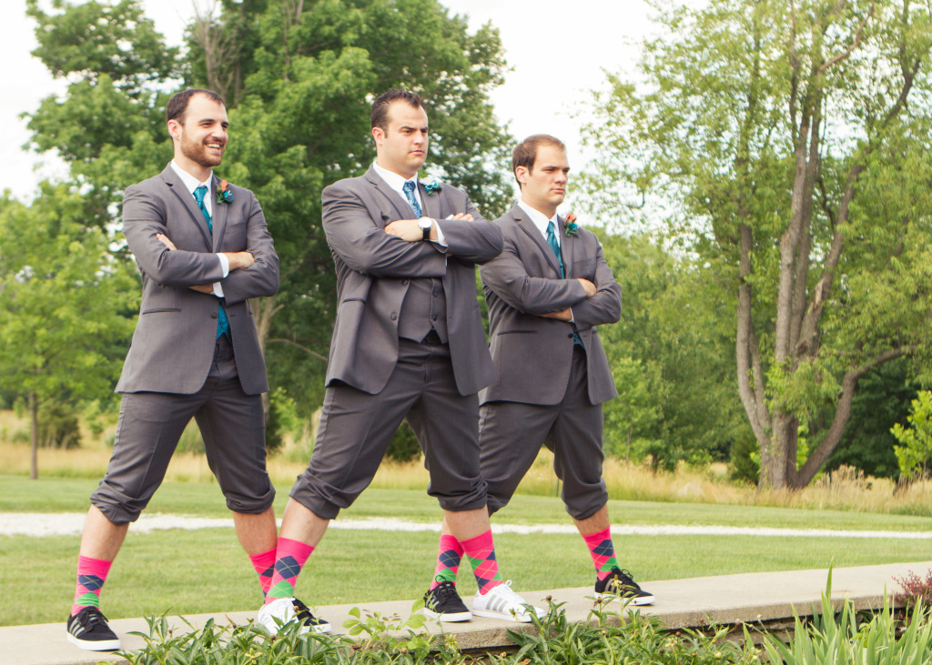 groomsmen and hot pink argyle socks picture