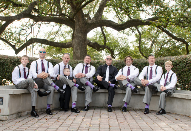 lavender groomsmen_socks during wedding