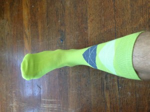 lime green sock on