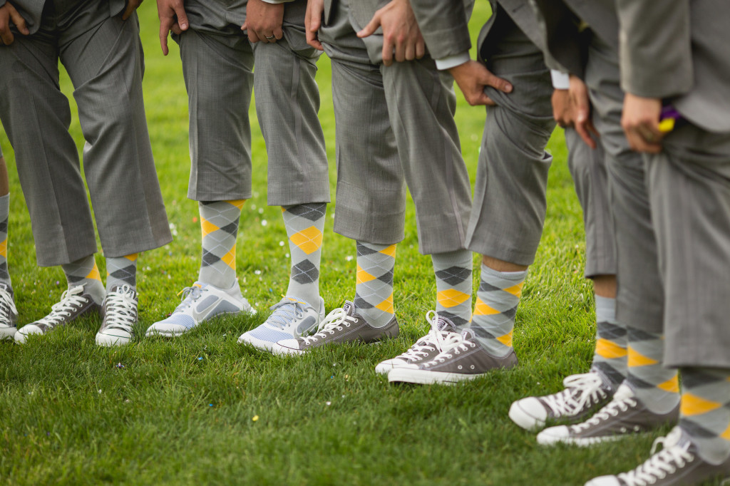 yellow gray grey groomsmen socks