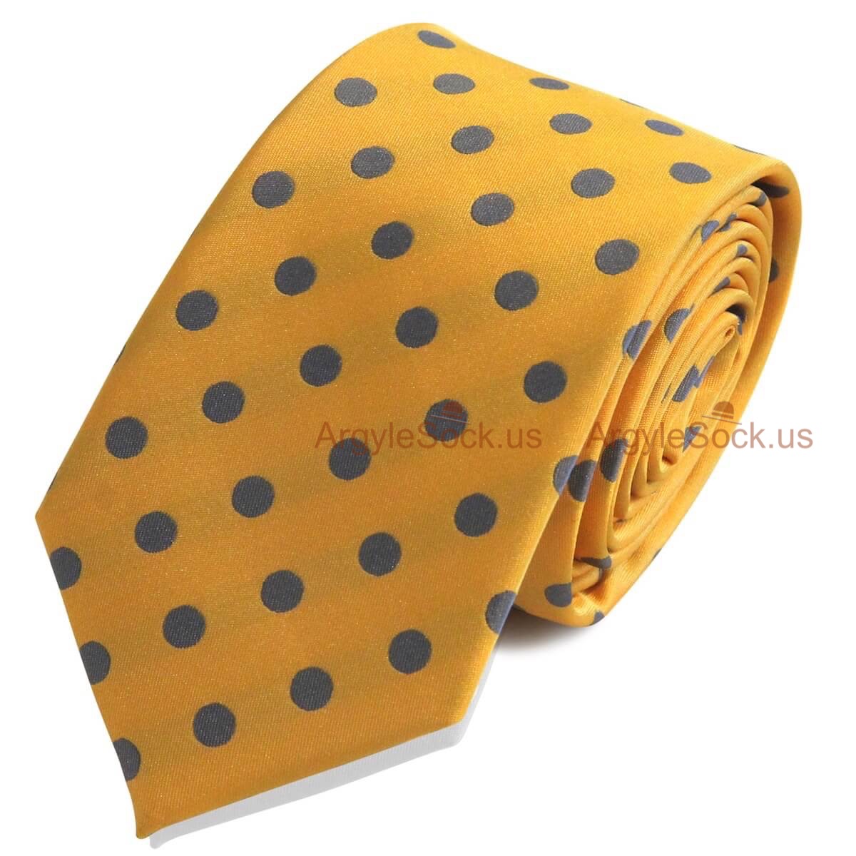 Gold Yellow Grey Dots Groomsmen/Costume Necktie