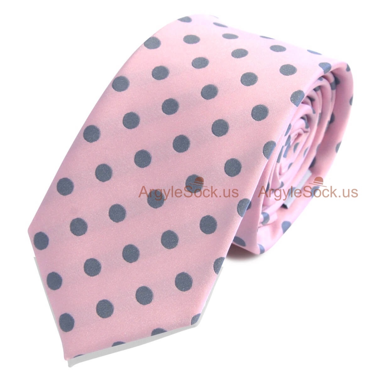 Light Pink Grey Dots Groomsmen/Costume Necktie