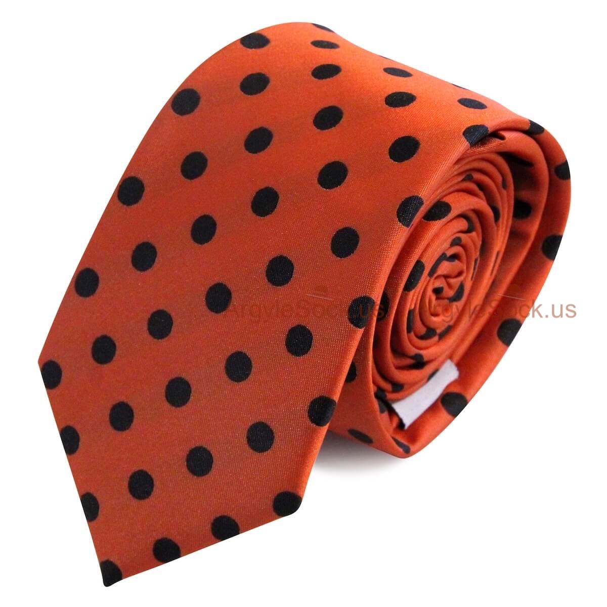 Orange and Black Dots Groomsmen/Costume Necktie