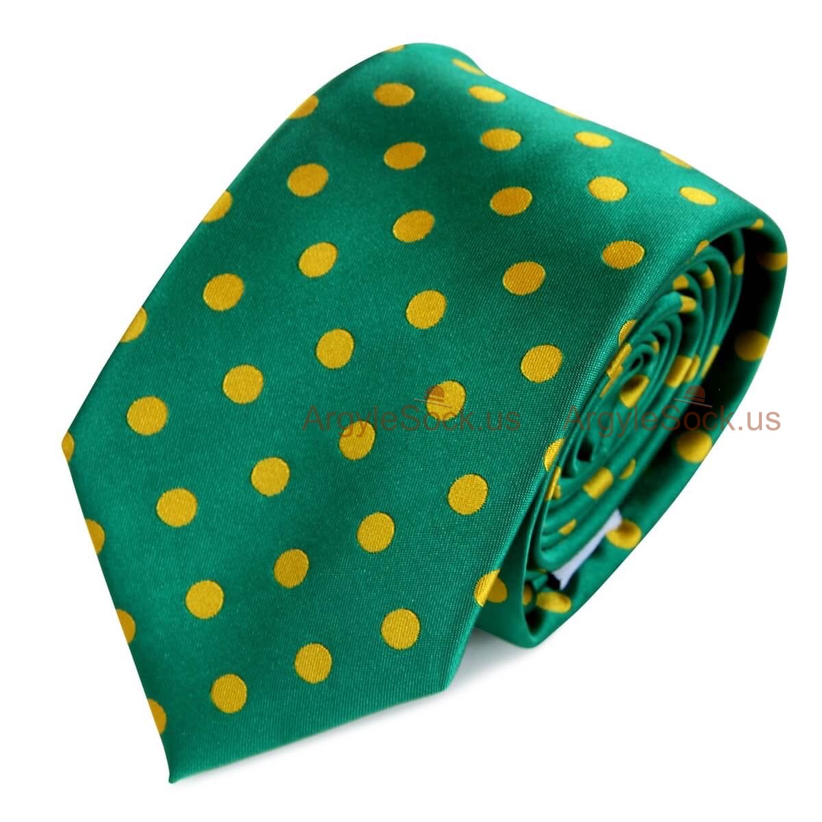 Green and Yellow Dots Groomsmen/Costume Necktie