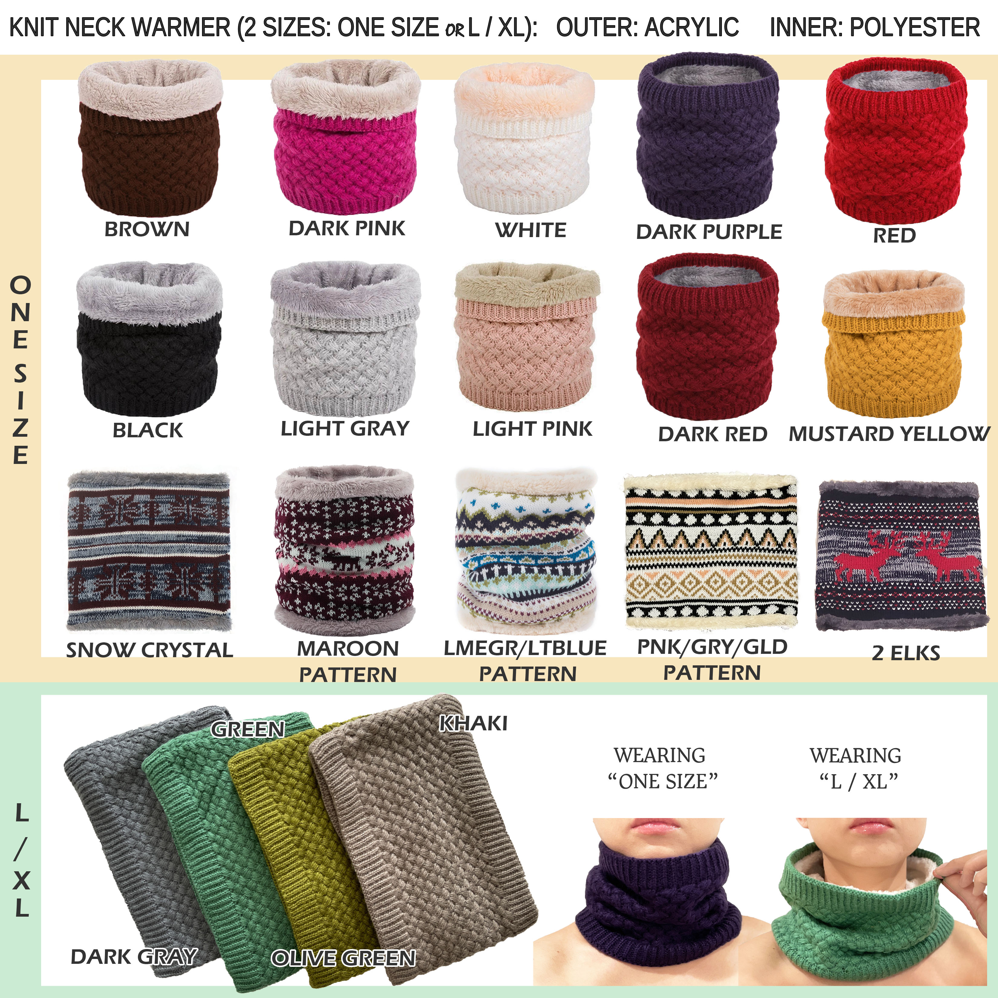 Winter Knit & Fleece Neck Warmer