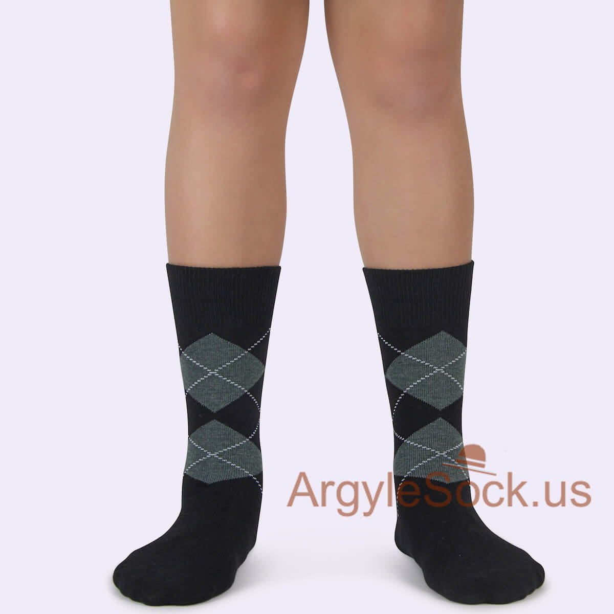 Black Grey Argyle Junior Groomsmen/Ring Bearer/Costume Socks