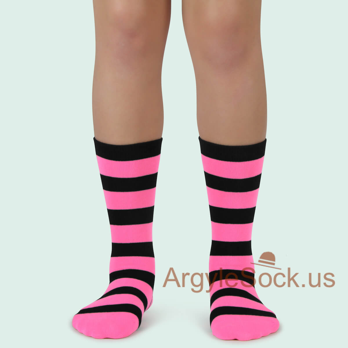 Pink and Black Striped Junior Groomsmen/Ring Bearer Socks