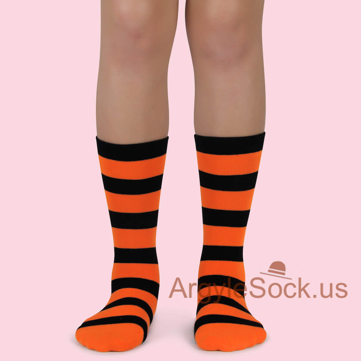 Orange and Black Striped Junior Groomsmen/Ring Bearer Socks