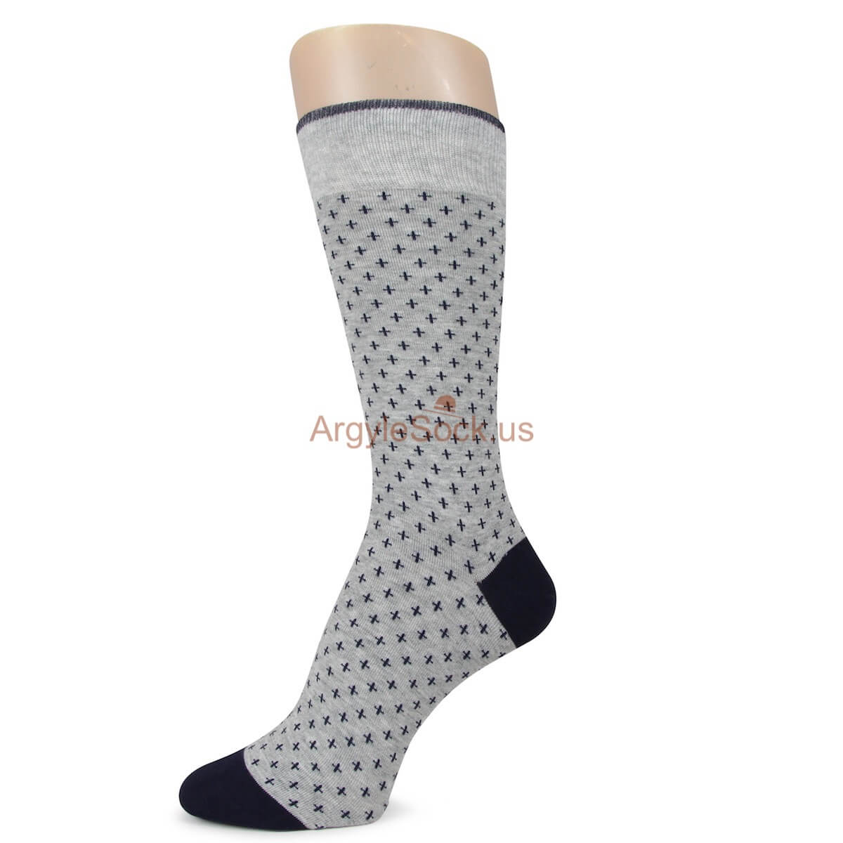 Grey with Crisscross Inspired Socks for Men