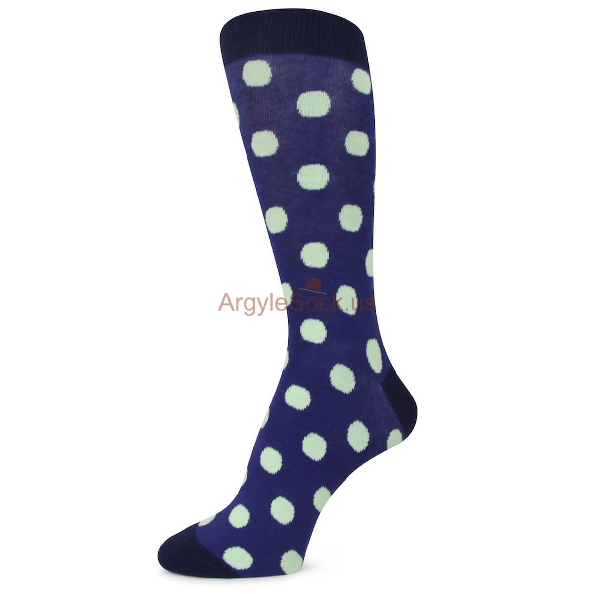 Dark Blue and Black with Glow in The Dark Dots Mens Socks