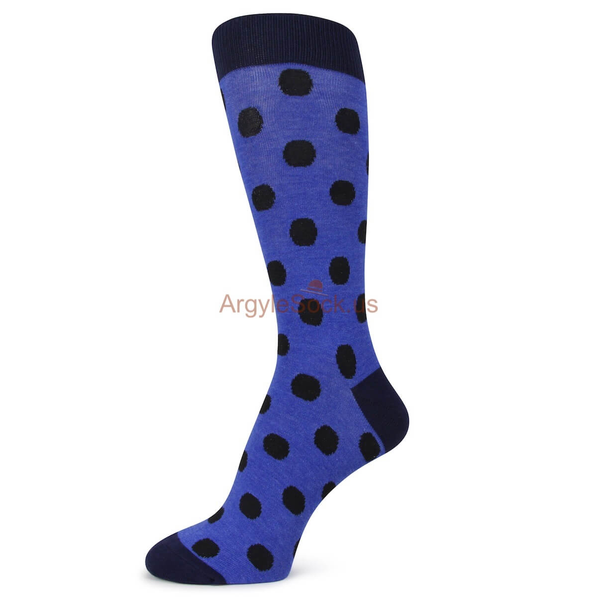 Dark Blue and Blue with Black Dots Mens Socks
