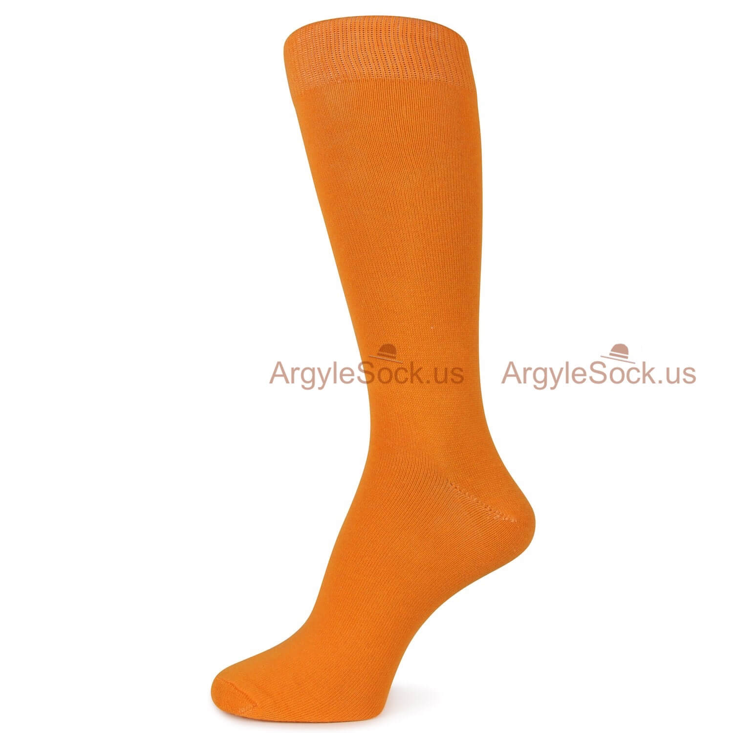Bright Orange Plain Socks For Men