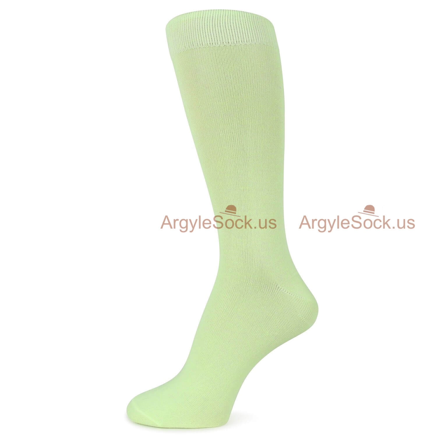 Light Green Plain Socks For Men