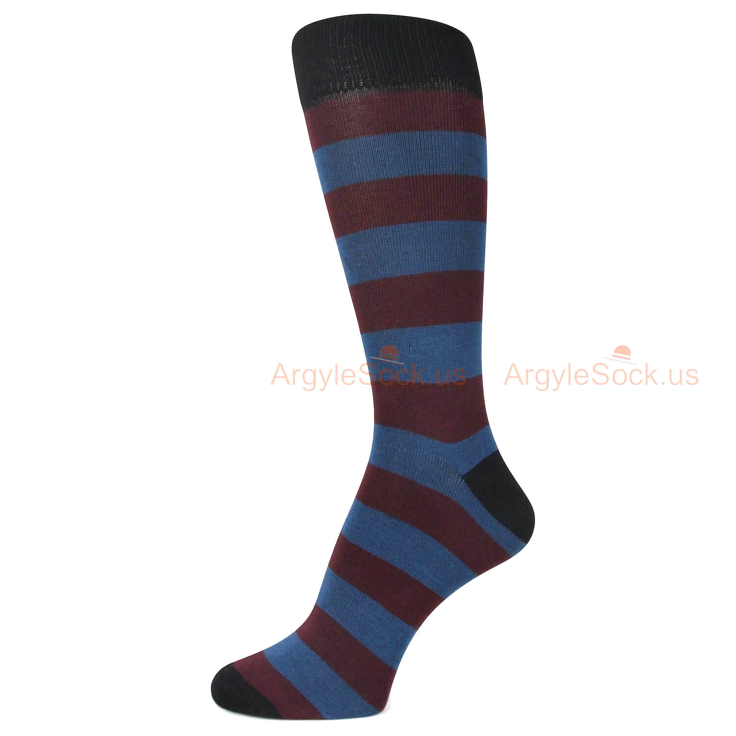 Blue Purple and Black Stripes Socks For Men