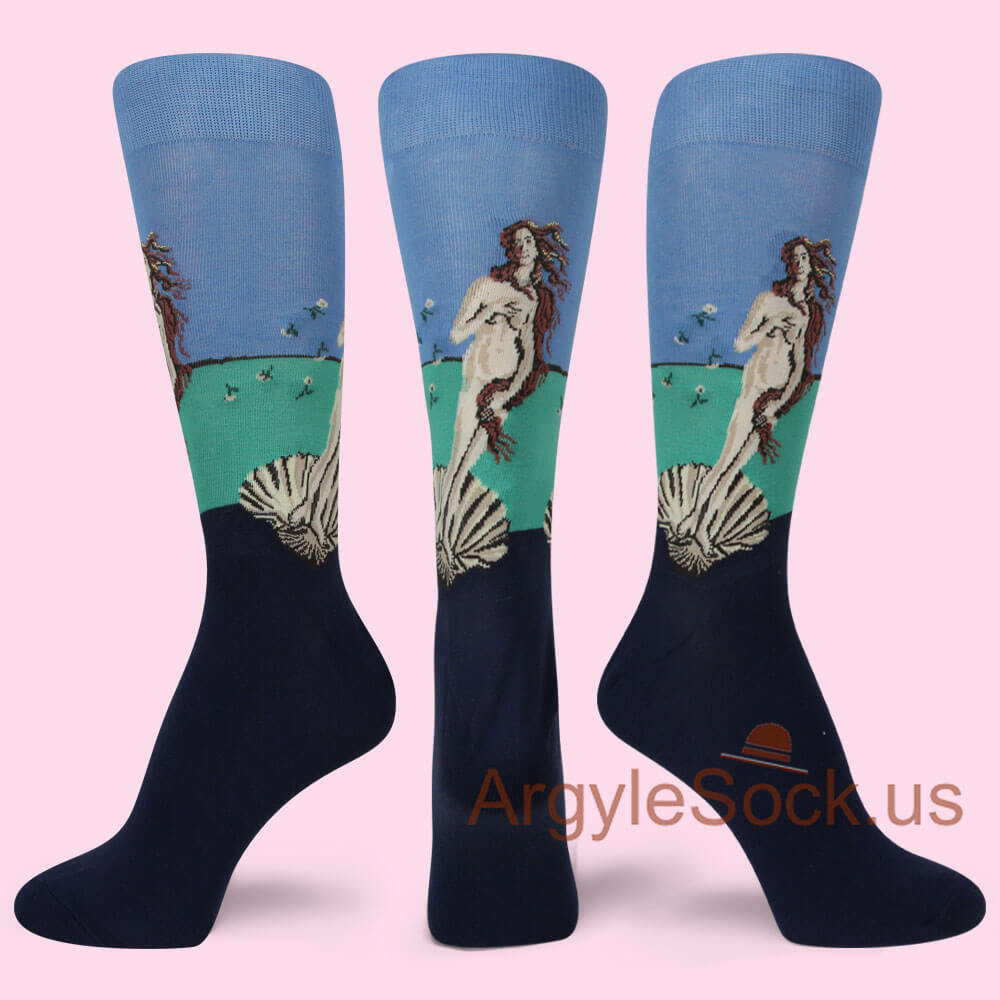 Blue with Mermaid Style Men's Socks