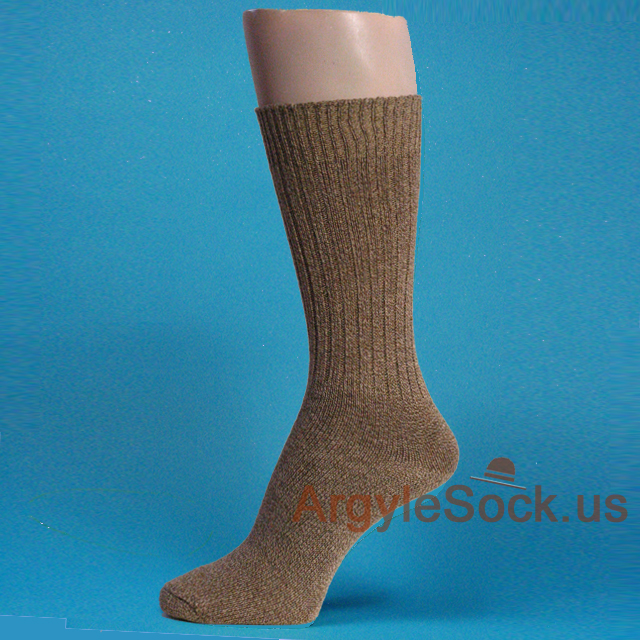 Beige 35% Cotton Men's Dress Socks Mid to Heavy