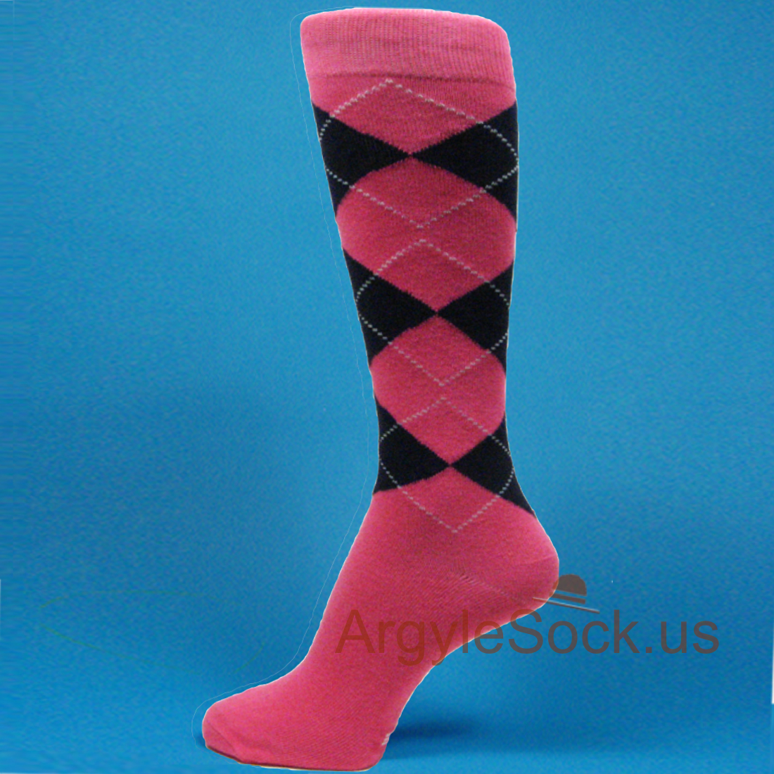 Bright Pink Navy/Mid-Night Blue Argyle Socks for Groomsmen