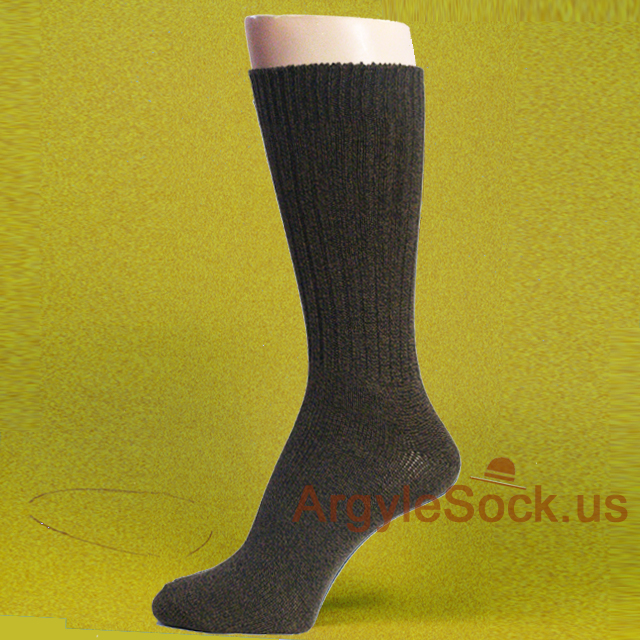 Dark Brown 35% Cotton Men's Dress Socks Mid to Heavy