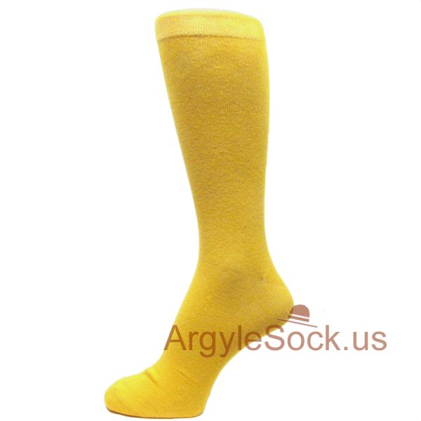 Gold (Golden Yellow) Plain Solid Color Socks for Men