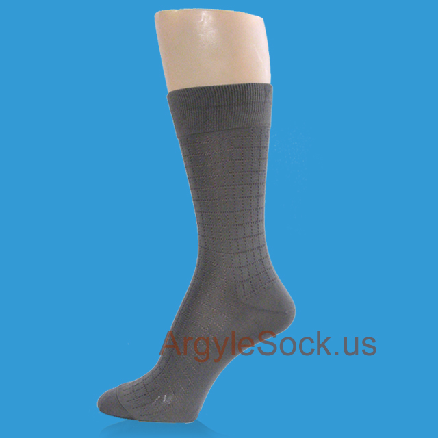 Gray (Grey) Plaid Check Very Light Weight Summer Men's Socks