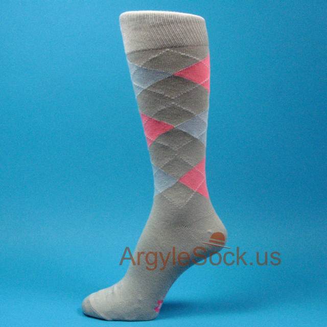 mens gray(grey)/silver dress socks