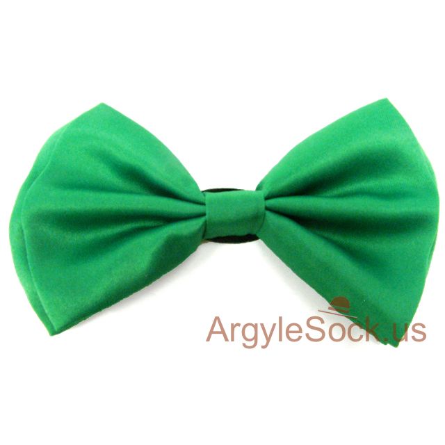 Green Men's Bow Tie with elastic back strap for Wedding