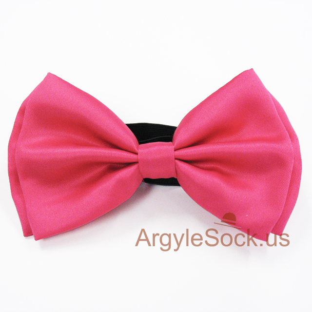Hot Pink Bow Tie with elastic back strap for Men