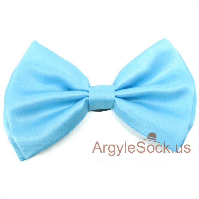 Light Blue Bow Tie with elastic back strap for Wedding