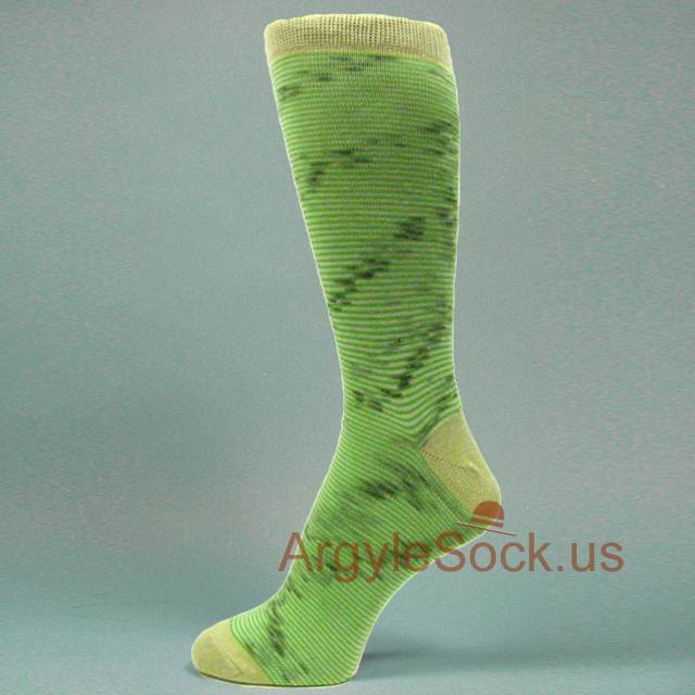 Smudge Design Lime Green Dress Sock for Men
