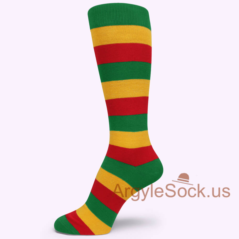 Red Green Yellow Ethiopian flag color Mens/Groomsmen Socks