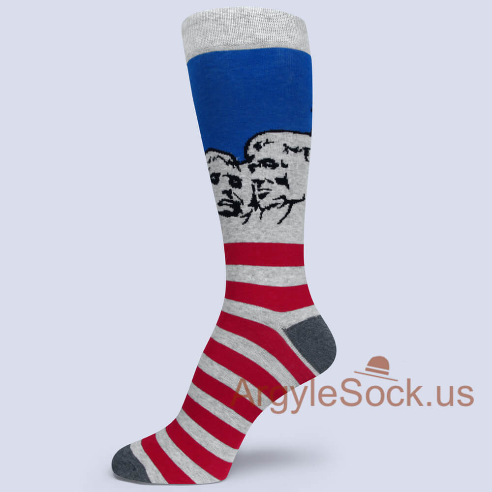 Red Grey White Blue Men's Socks