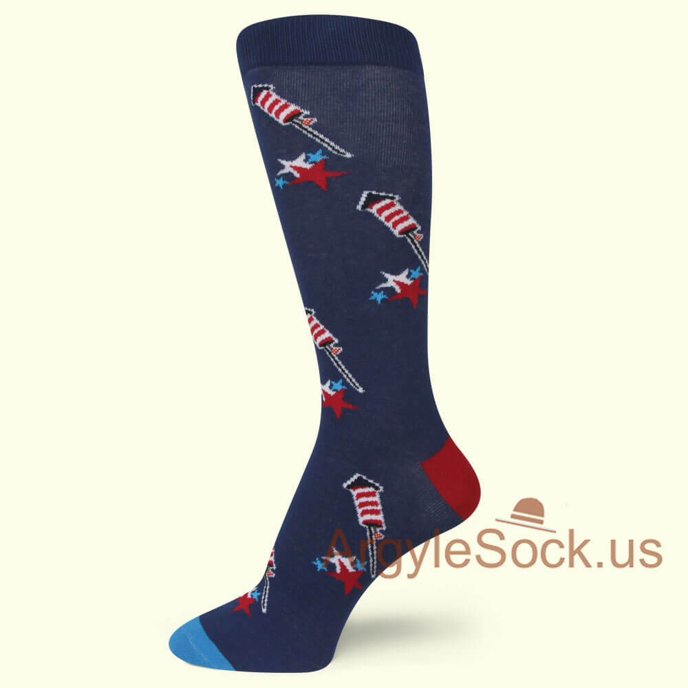 Missile/Rocket Fireworks Theme Men's Socks