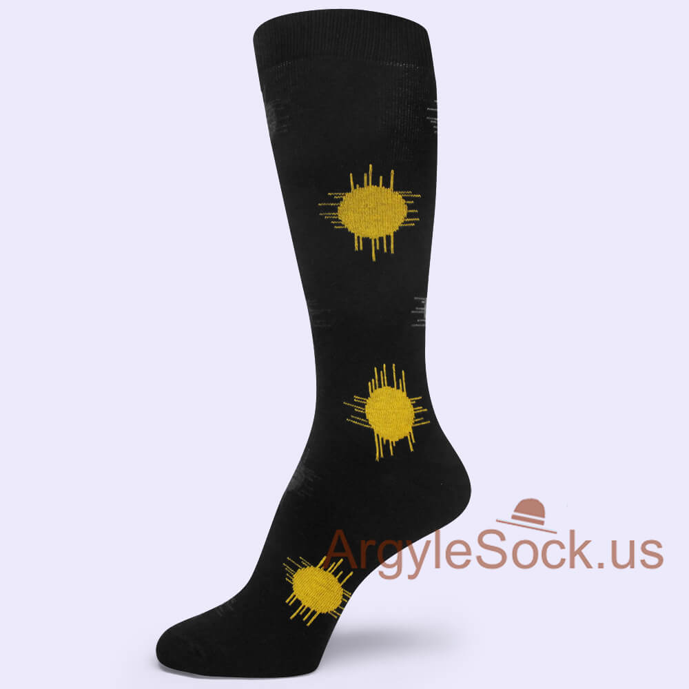 Sun design black socks for men