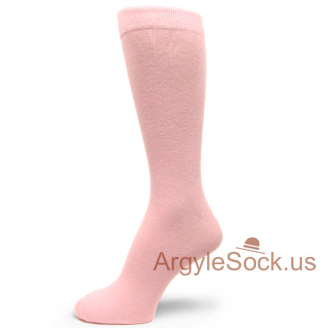 Light Pink Premium Quality Mens Plain Cotton Dress Socks