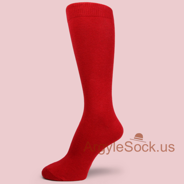 Premium Quality Soft Cotton Plain Red Men's/Groomsmen Socks