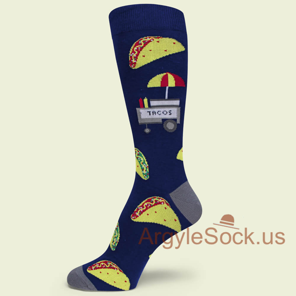 Tacos Navy Blue Mans Socks