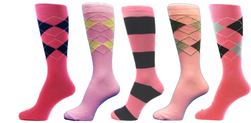 Light Pink Charcoal Grey Light Gray Groomsmens Argyle Socks