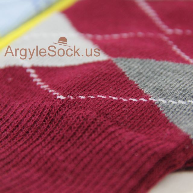 burgundy mens argyle socks