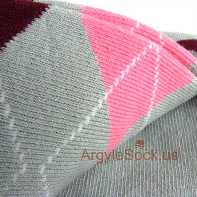 grey gray maroon pink groomsmen dress socks gift