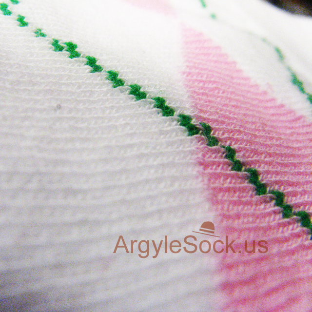 Pink white men argyle socks