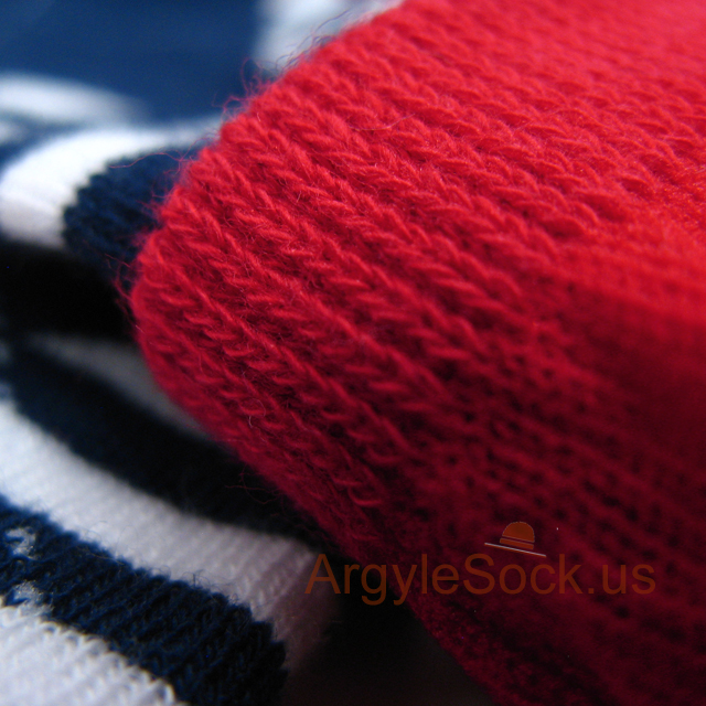 navy blue white red argyle men socks