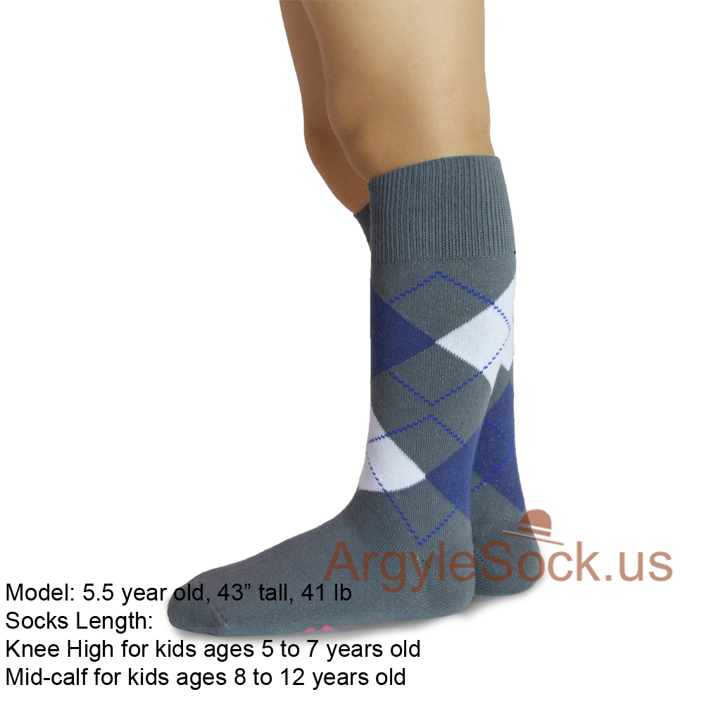Gray dark blue kids size ring beaerer  socks