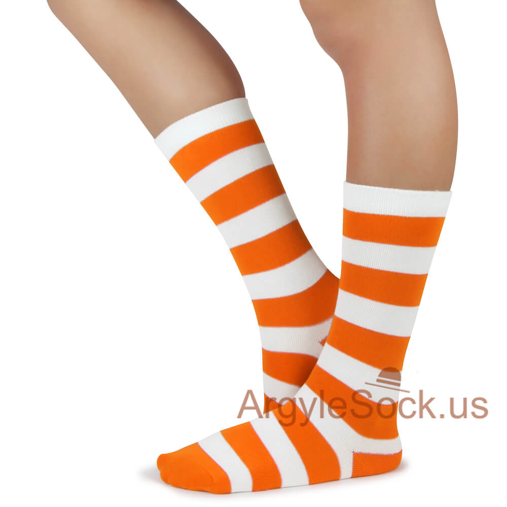 MA127J-white-orange-striped-kids-sock