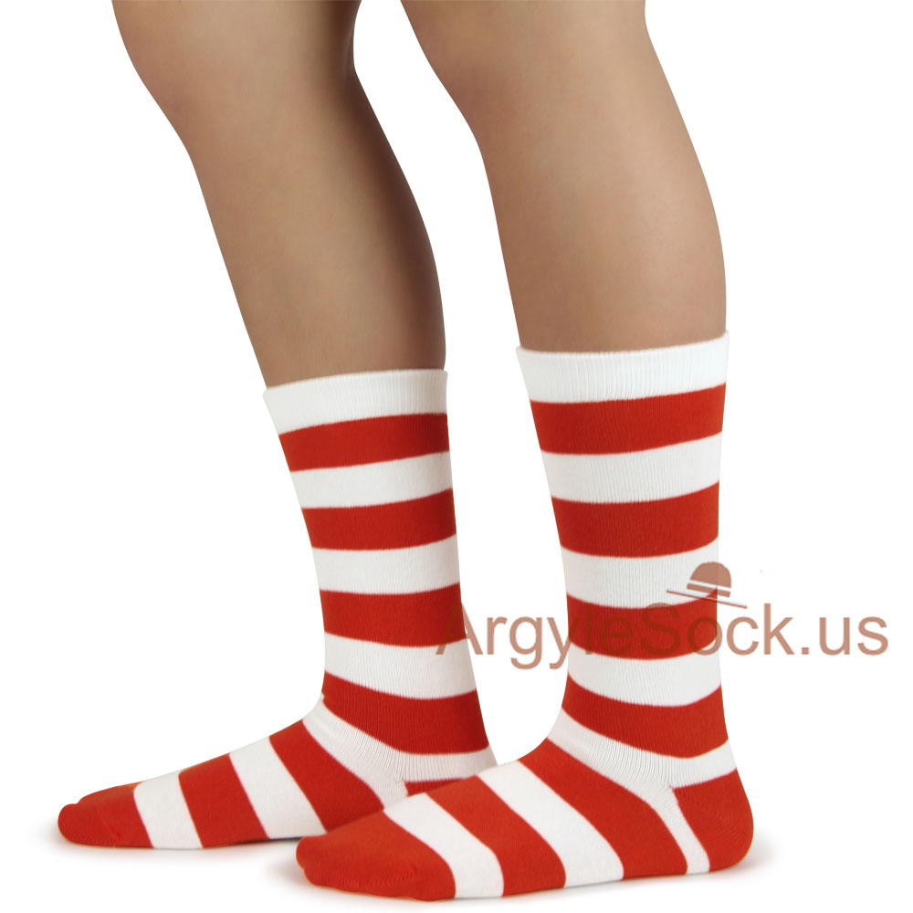 https://argylesock.us/image/junior_groomsmen/MA128J-Left-waldo-welma-halloween-costume-red-white-kids-socks